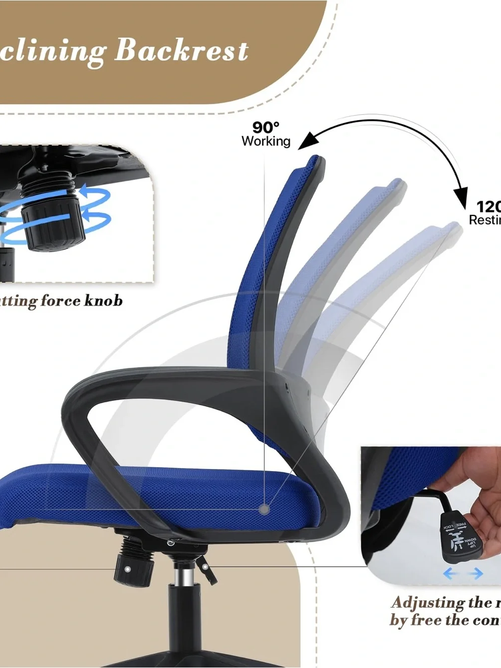 ATHENA COLLECTION BEAUTIFUL ROYAL BLUE OFFICE CHAIR 🌟❗️💙